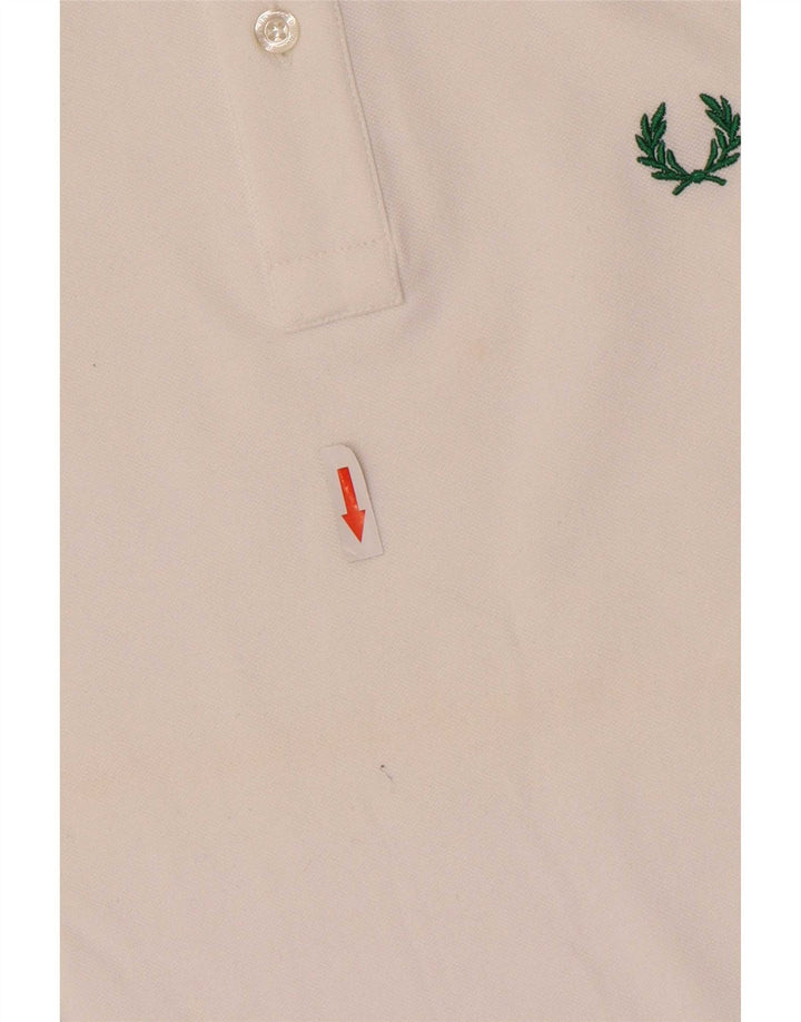 Мужская легкая и эластичная рубашка-поло Fred Perry среднего размера, белый хлопок