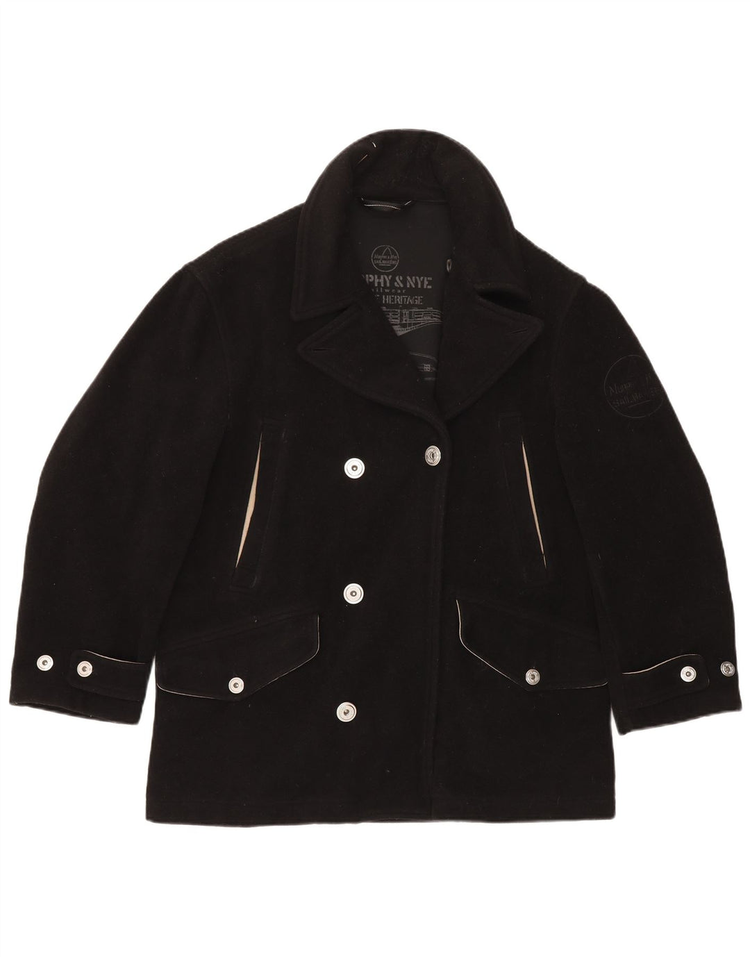 Женское полупальто оверсайз Murphy & Nye UK 14, средний черный, шерсть