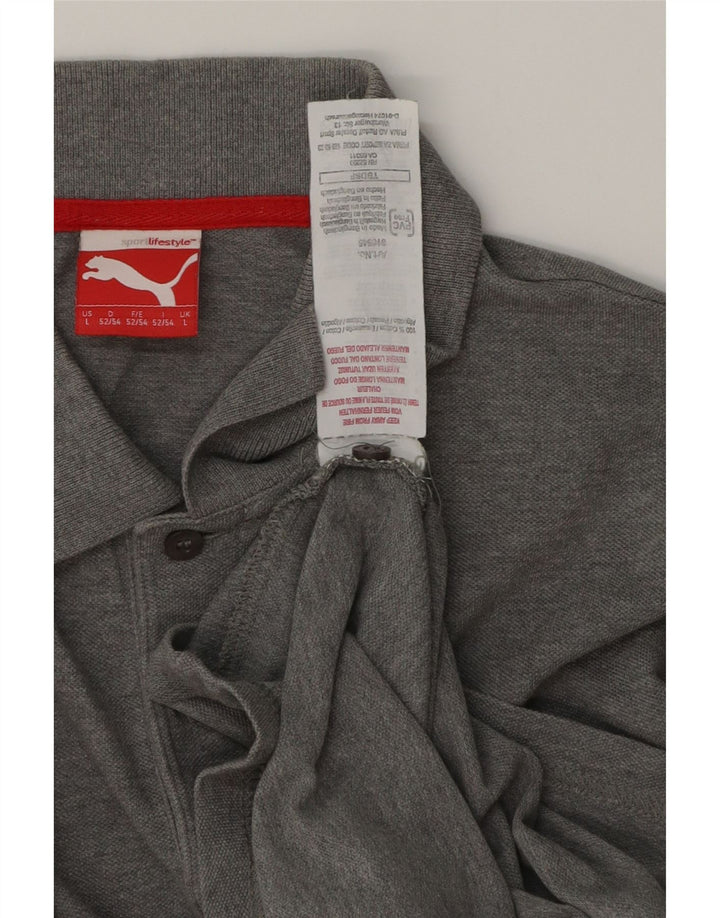Мужская рубашка поло Puma, большая серая, хлопок