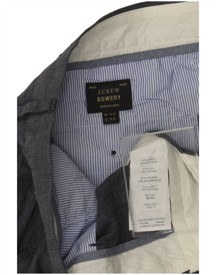 Мужские прямые костюмные брюки J. CREW BOWERY W36 L32 темно-синие льняные