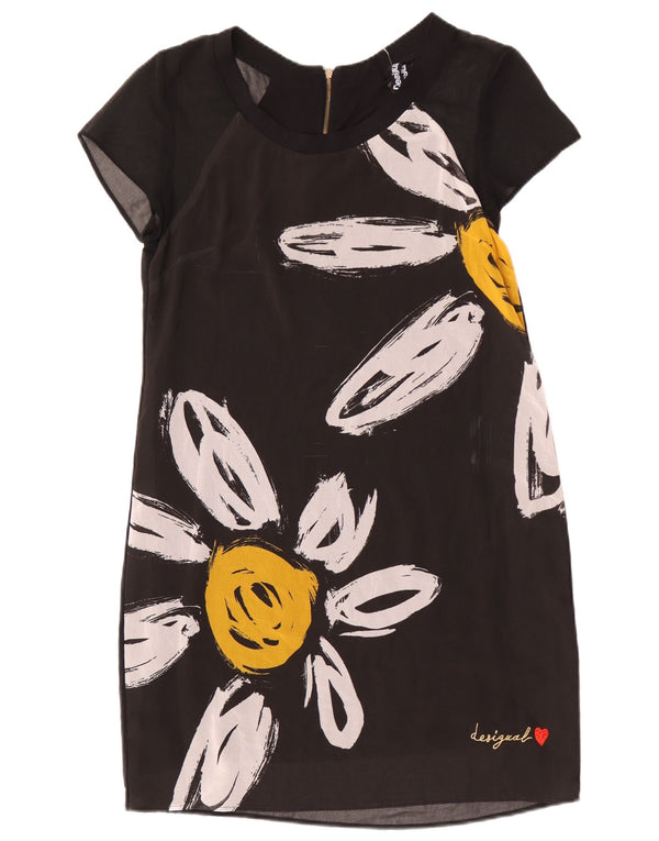 Женское платье-футляр Desigual UK 14, большое черное с цветочным принтом