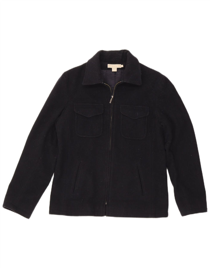 J. CREW Womens Utility Jacket UK 14 Medium Navy Blue Wool