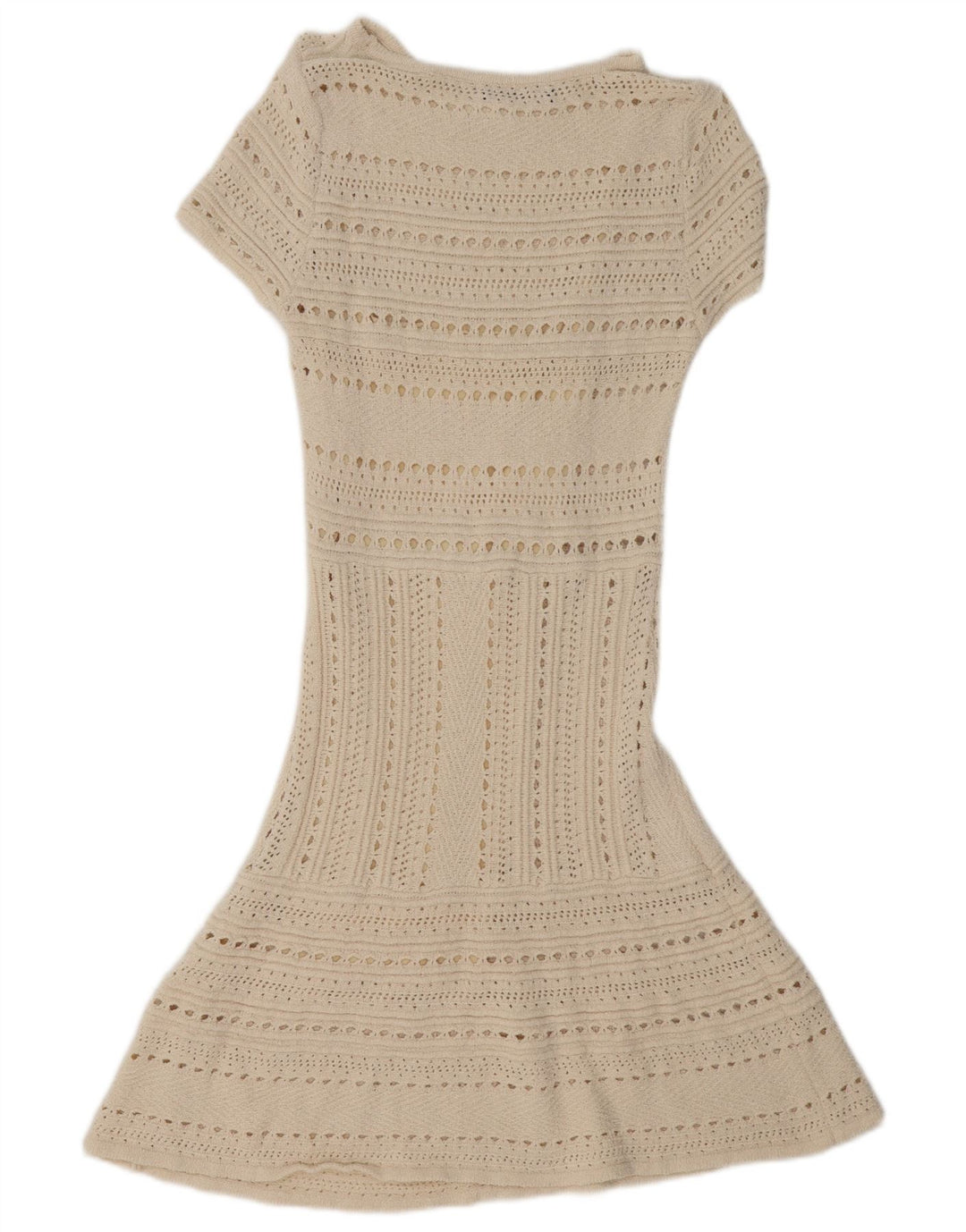 Женское прозрачное платье-джемпер с короткими рукавами Zara UK 12, средний белый цвет