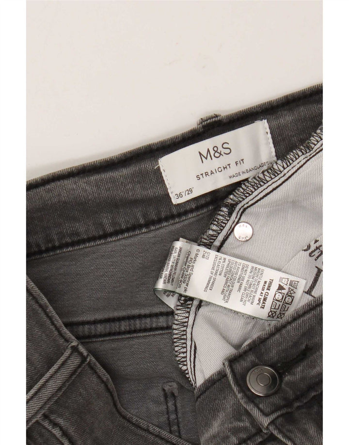 Мужские прямые джинсы Marks & Spencer W36 L29 серые, хлопок
