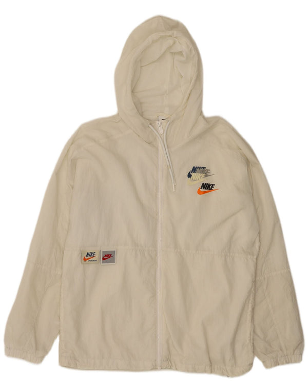 Мужской спортивный костюм с капюшоном и графикой NIKE, маленькая нейлоновая куртка белого цвета