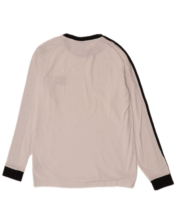 Adidas Mens Regular Top с длинным рукавом, средний белый хлопок