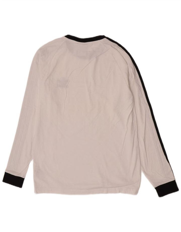 Adidas Mens Regular Top с длинным рукавом, средний белый хлопок