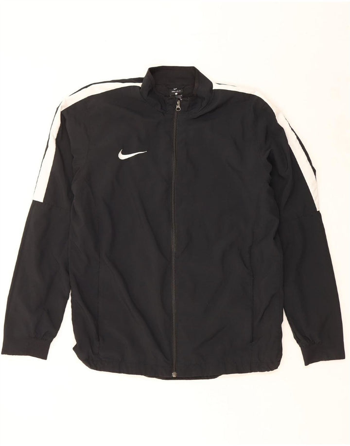 NIKE Mens Dri Fit Rain Jacket UK 40 Large Black Colourblock Polyester