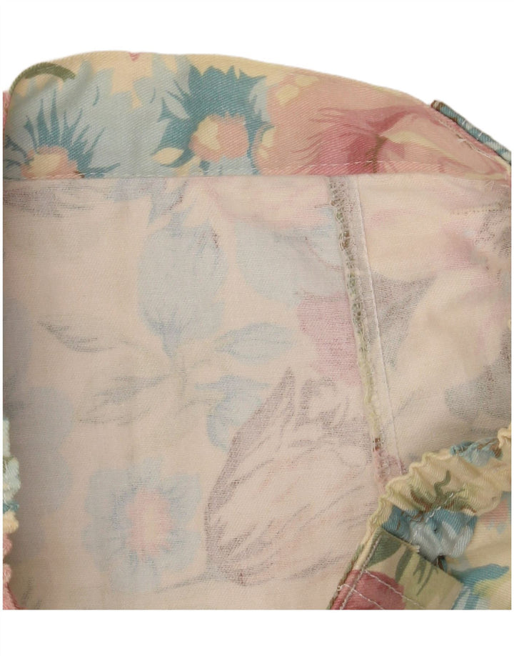 ВИНТАЖНАЯ женская прямая юбка с завышенной талией W30, средний желтый с цветочным принтом