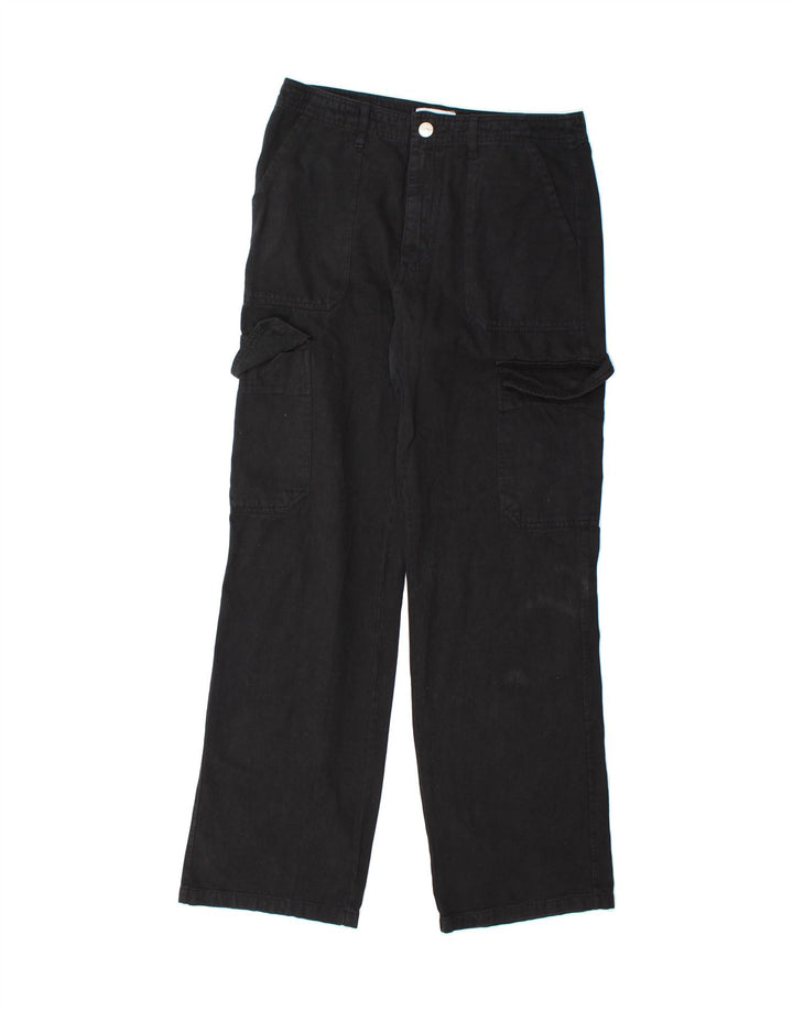 ZARA Womens Straight Cargo Trousers EU 40 Medium W30 L32 Black Cotton Vintage Zara and Second-Hand Zara from Messina Hembry 
