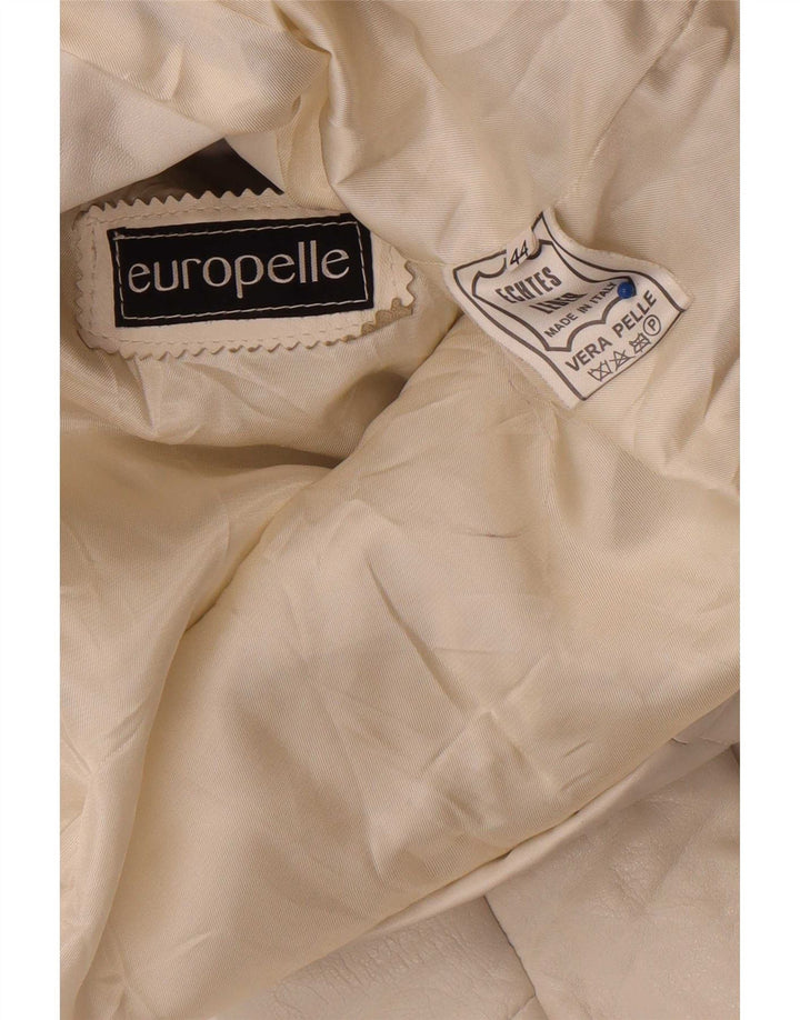 Винтажная женская кожаная куртка IT 44 Medium White