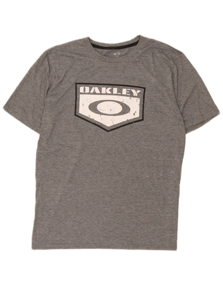 Мужская футболка обычного кроя Oakley с рисунком, большая серая