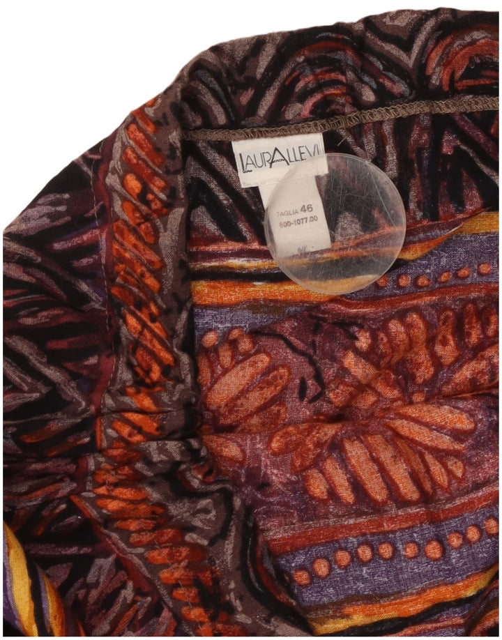 ВИНТАЖНАЯ женская расклешенная юбка с абстрактным узором IT 46, большая W36, разноцветная