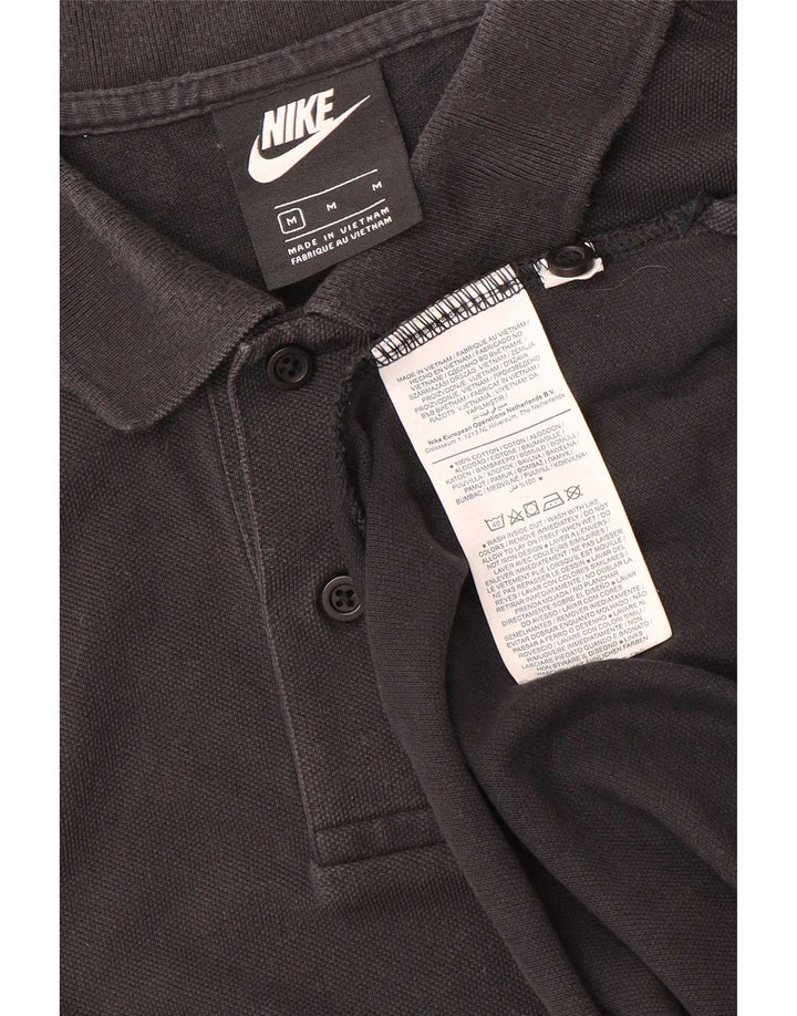 Мужская рубашка-поло Nike среднего размера, черная, хлопок