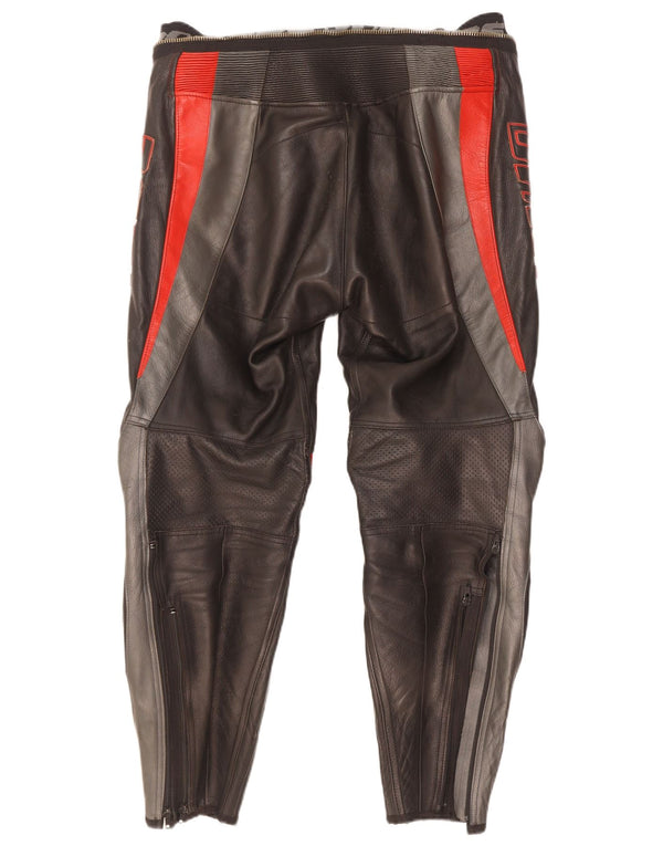 Мужские кожаные брюки Dainese Moto Racer W34 L29, черные с цветными блоками
