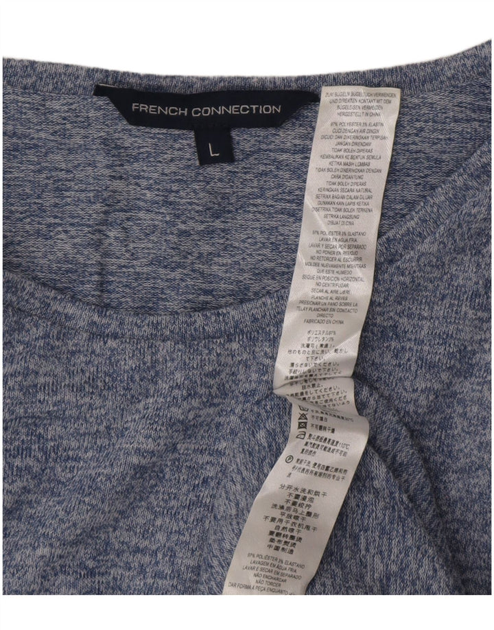 Женский топ French Connection с длинным рукавом, Великобритания, 16, большой синий полиэстер с крапинками