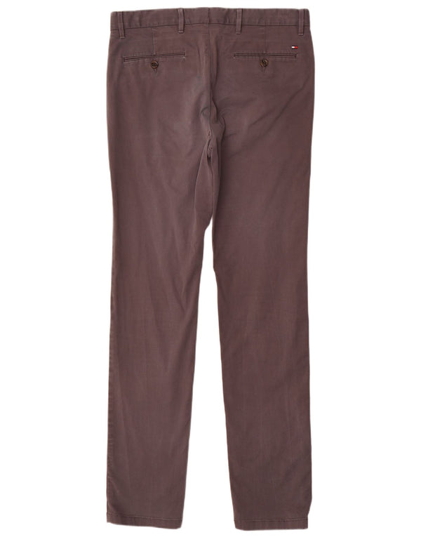 TOMMY HILFIGER Мужские узкие брюки-чиносы W33 L34 Серые хлопковые