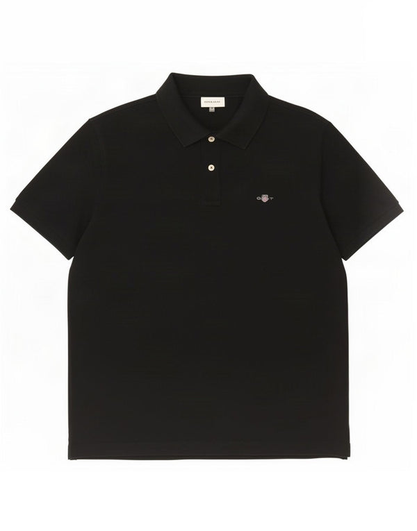 Gant Mens Polo Shirt Large Black Cotton