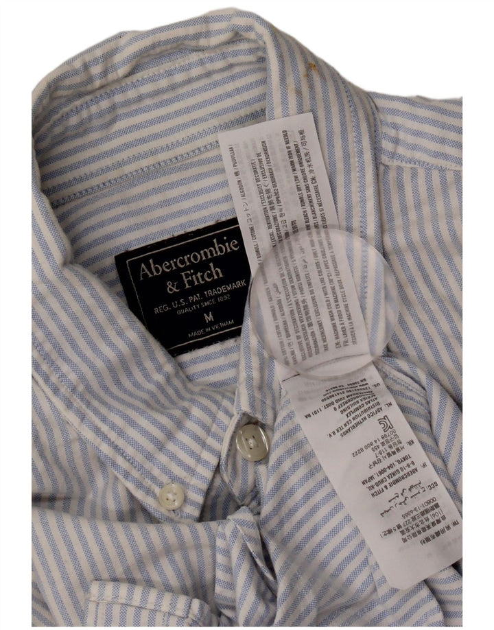 Мужская рубашка Abercrombie & Fitch из хлопка в синюю полоску среднего размера