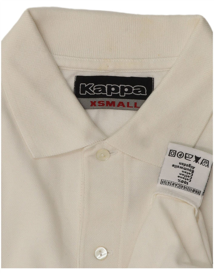 Kappa Mens Long Sleeve Polo Shirt XS White Cotton
