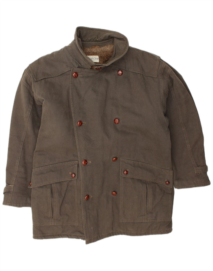 Мужская куртка из шерпы VINTAGE UK 40, большая коричневая, хлопок