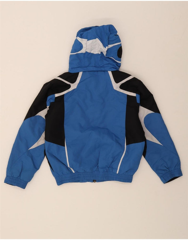 BRUGI Boys Hooded Windbreaker Jacket 11-12 Years Blue Colourblock Vintage Brugi and Second-Hand Brugi from Messina Hembry 