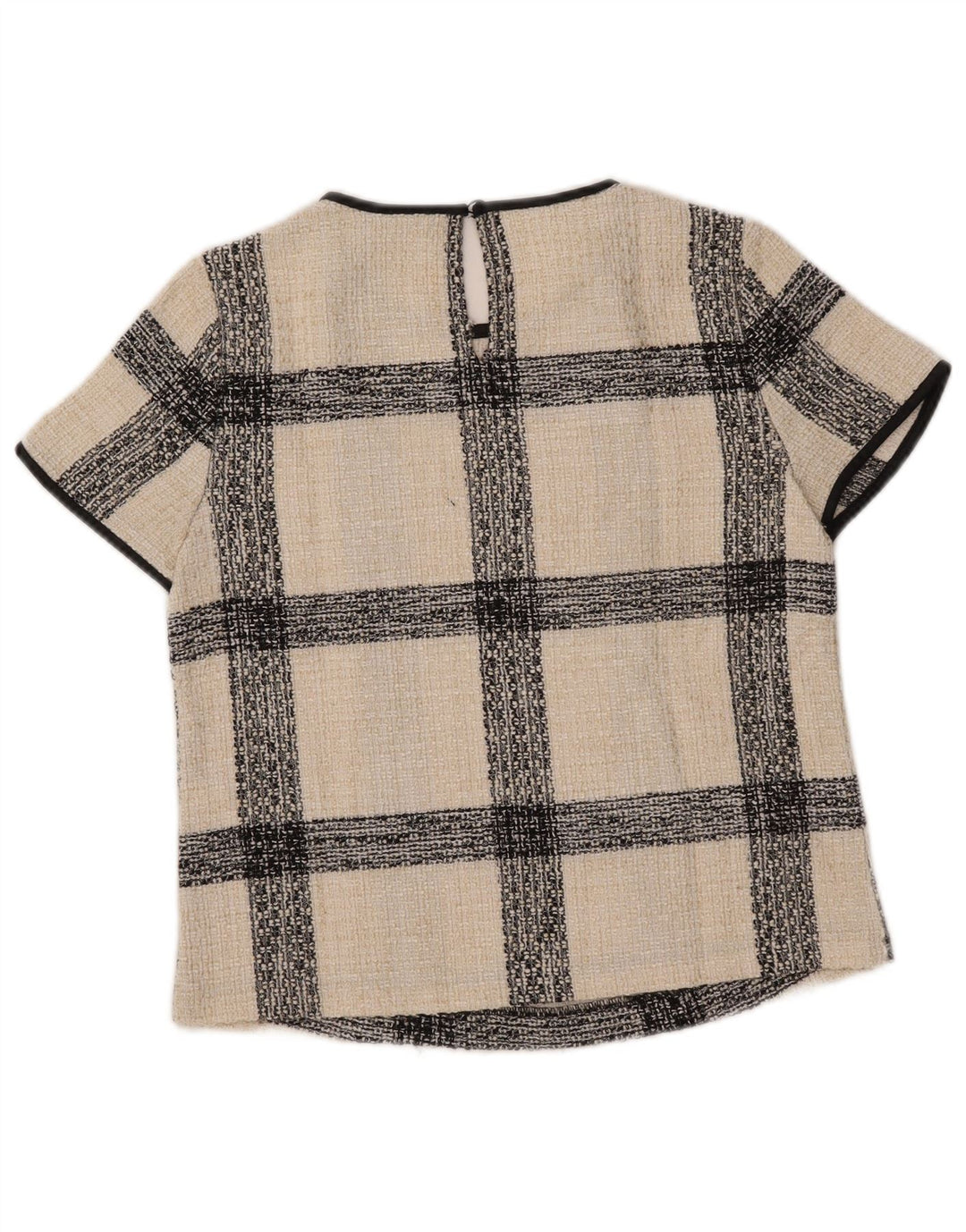 Женская блузка Zara Top UK 10, маленькая, в белую клетку, акрил