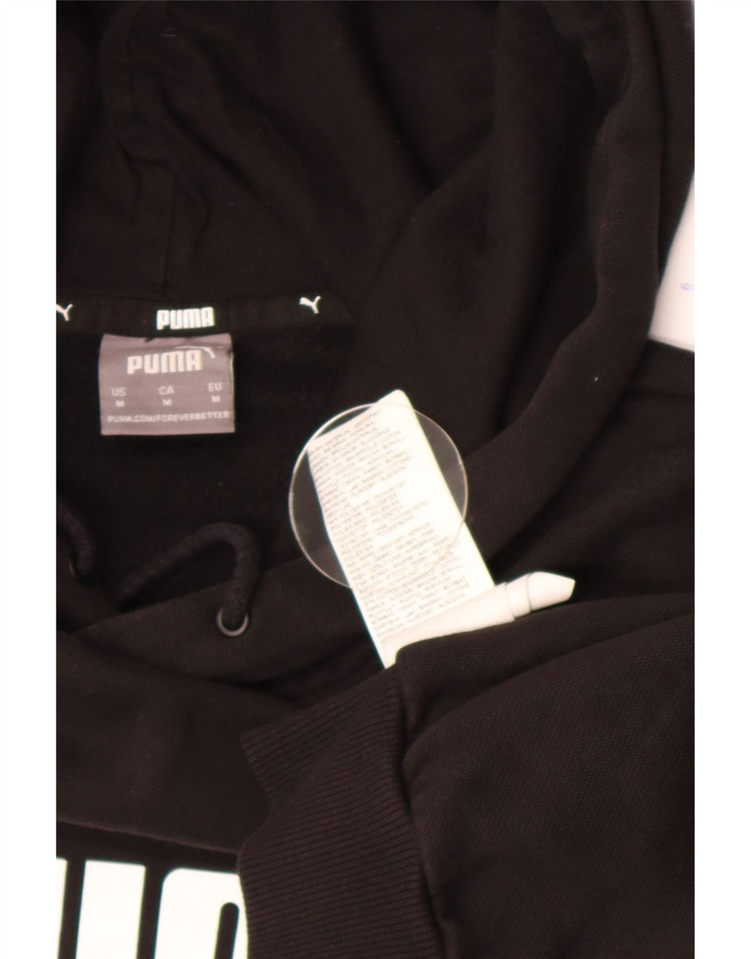 Мужской джемпер с капюшоном Puma, черный, хлопковый, среднего размера