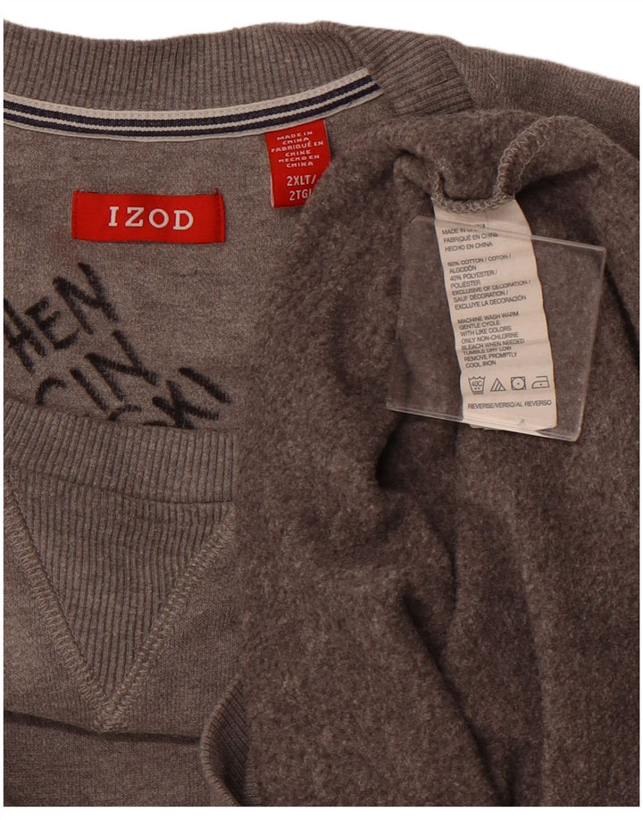 Мужской свитшот Izod 2XL серый хлопок