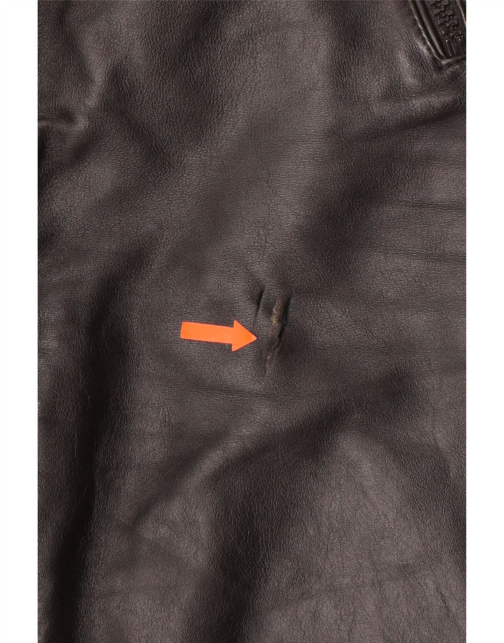 ВИНТАЖНЫЕ женские мотобрюки IT 44 Medium W30 L27 Черные кожаные