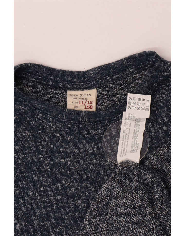 Свитшот Zara для девочек 11–12 лет, темно-синий полиэстер с крапинками
