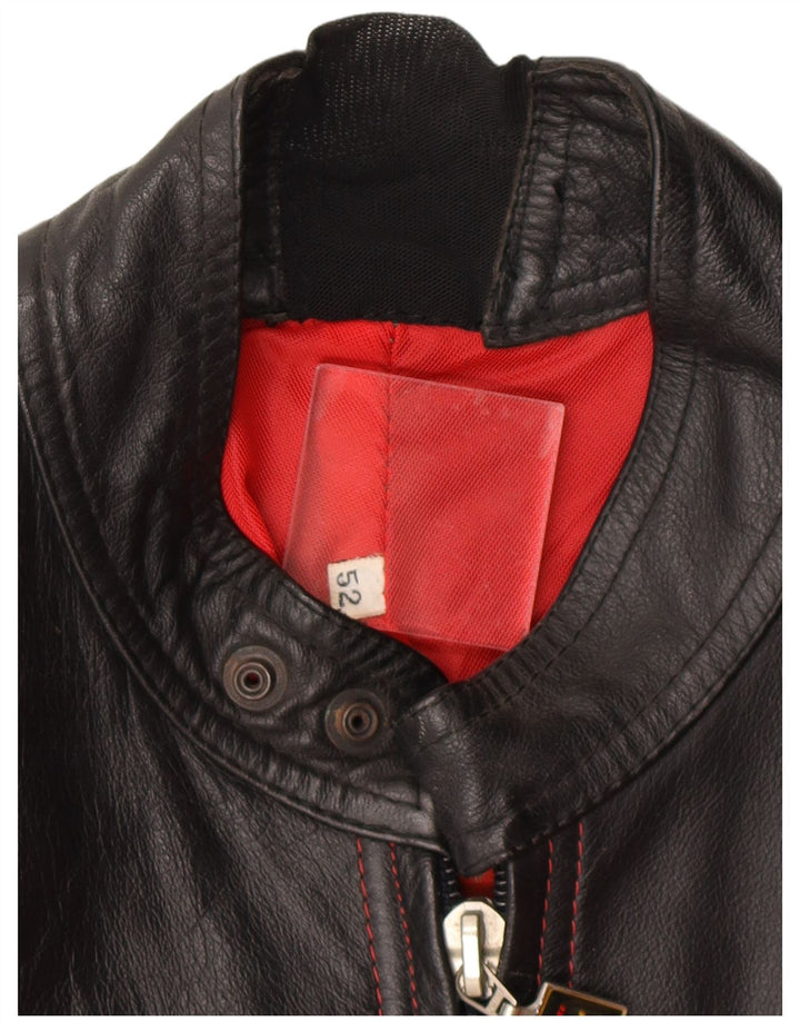 Мужская кожаная куртка-гонщик Dainese IT 52, большая красная кожа с цветными блоками
