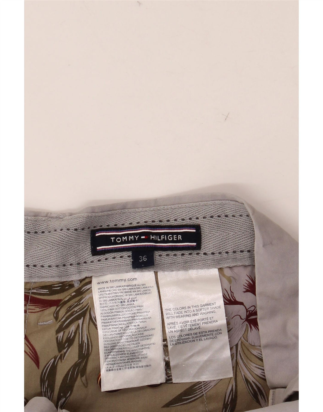 TOMMY HILFIGER Мужские шорты чинос W36, большие серые, хлопок