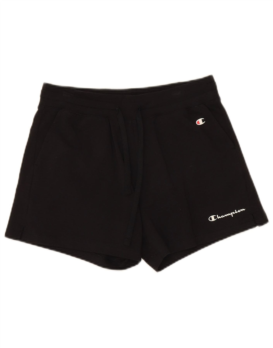 CHAMPION Womens Sport Shorts UK 12 Medium  Black Cotton