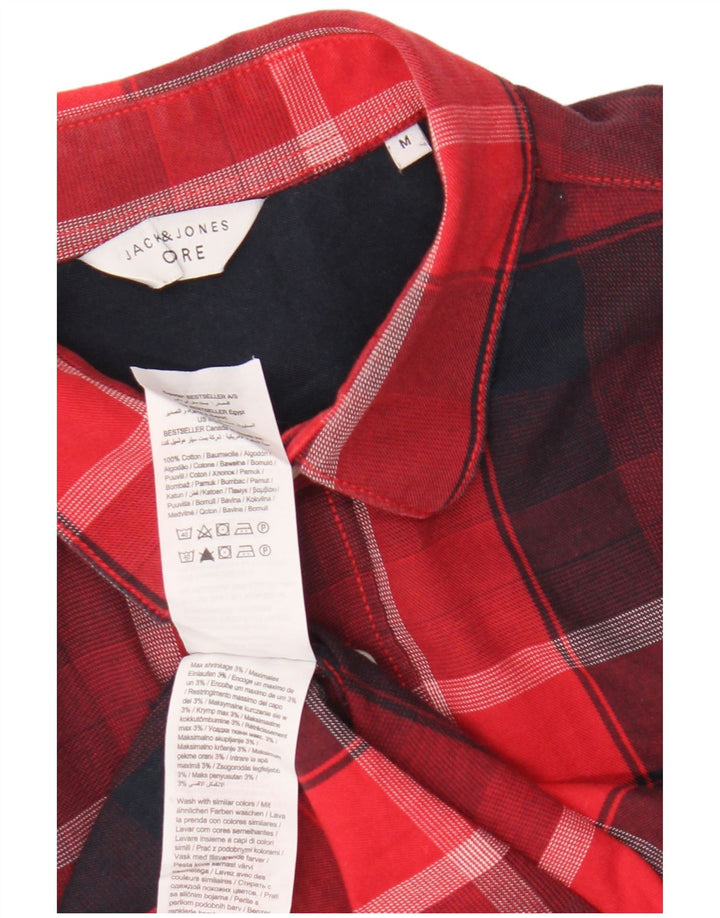 Мужская рубашка Jack & Jones в красную клетку, хлопок среднего размера