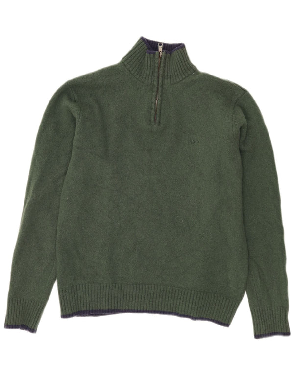 Женский свитер FILA с воротником на молнии UK 18 XL Хаки из овечьей шерсти