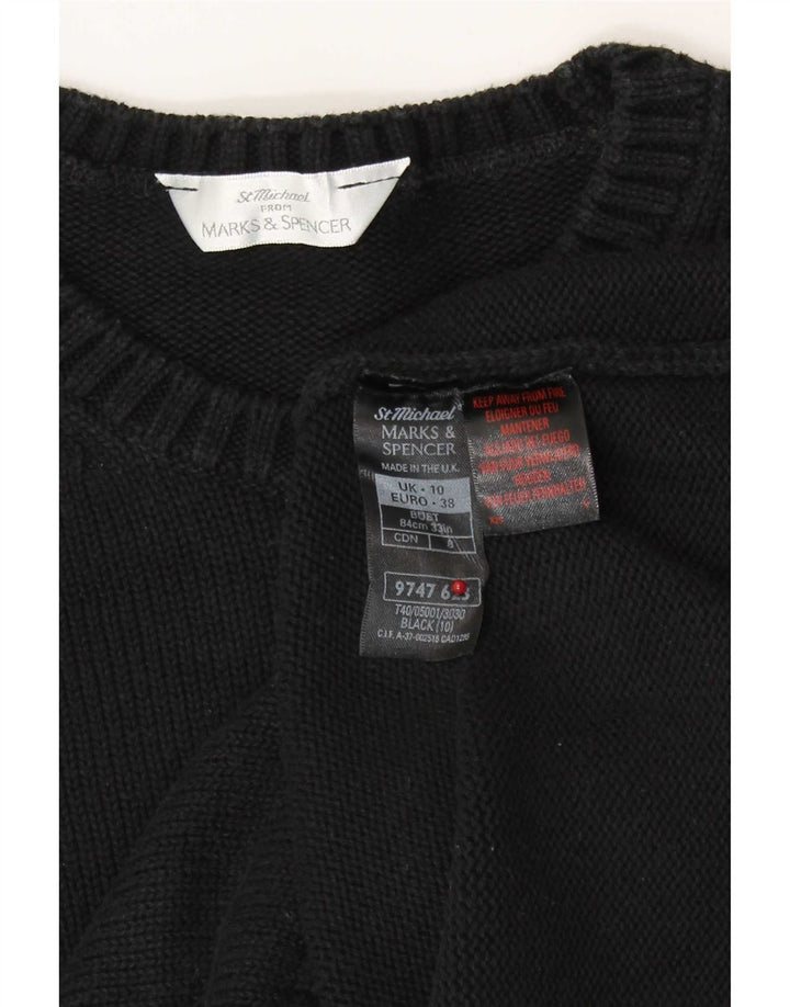 Женский свободный джемпер с круглым вырезом Marks & Spencer, Великобритания 10, маленький черный