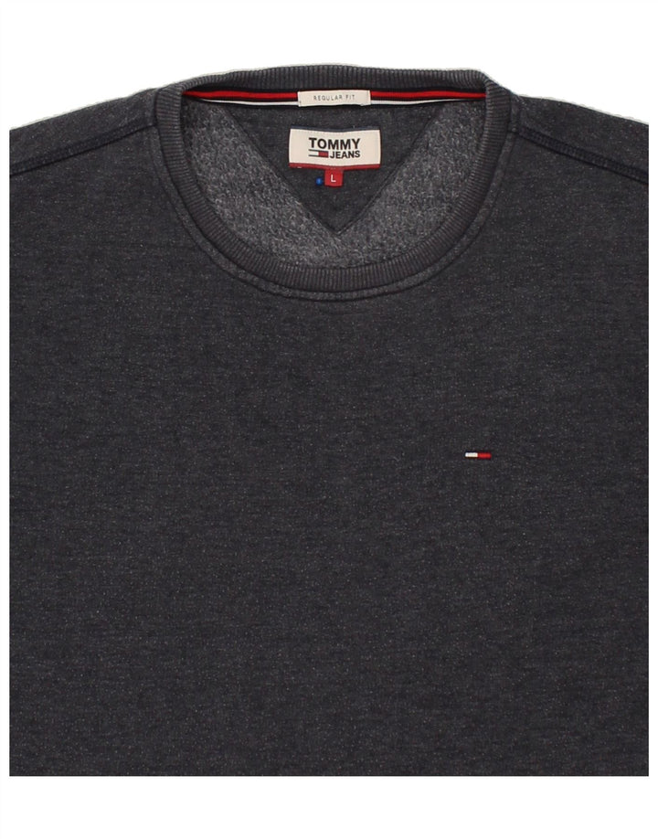 TOMMY HILFIGER Mens Regular Fit Sweatshirt Jumper Large Navy Blue Cotton Vintage Tommy Hilfiger and Second-Hand Tommy Hilfiger from Messina Hembry 