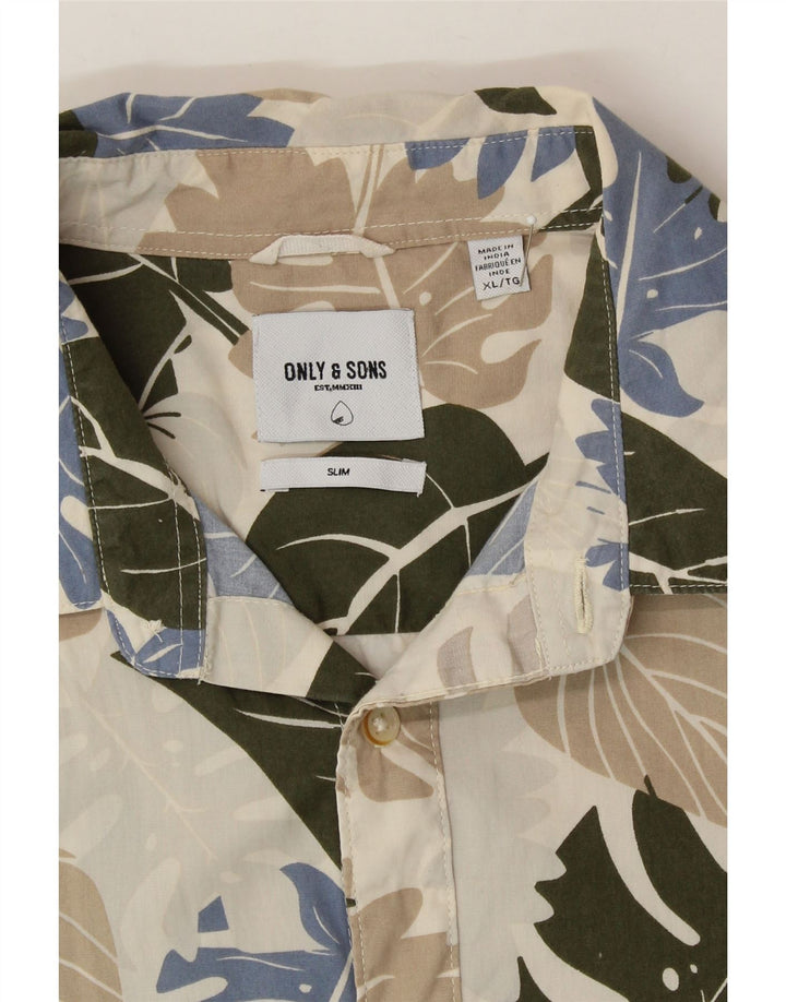 ONLY & SONS Mens Slim Short Sleeve Shirt XL Beige Vintage Only & Sons and Second-Hand Only & Sons from Messina Hembry 