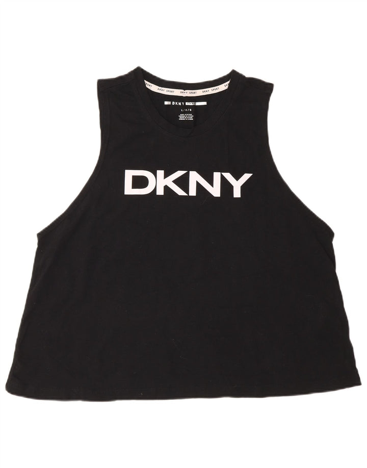 Женский жилет с рисунком Dkny UK 16, большой черный хлопок