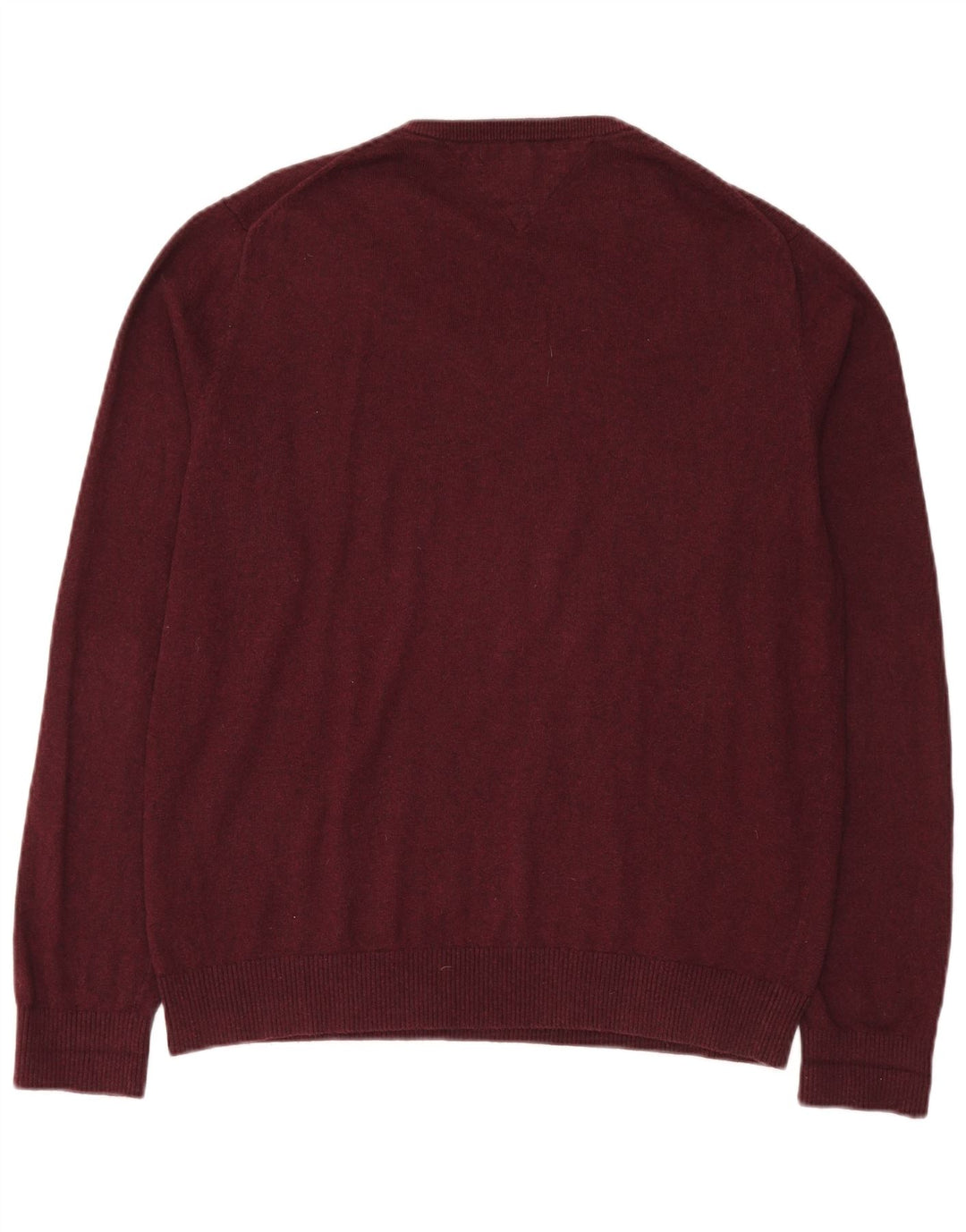 Мужской джемпер с v-образным вырезом Tommy Hilfiger XL, темно-бордовый хлопок