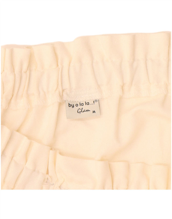 ВИНТАЖНОЕ женское платье с длинными рукавами и открытыми плечами, Великобритания 12, средний цвет, белое льняное платье