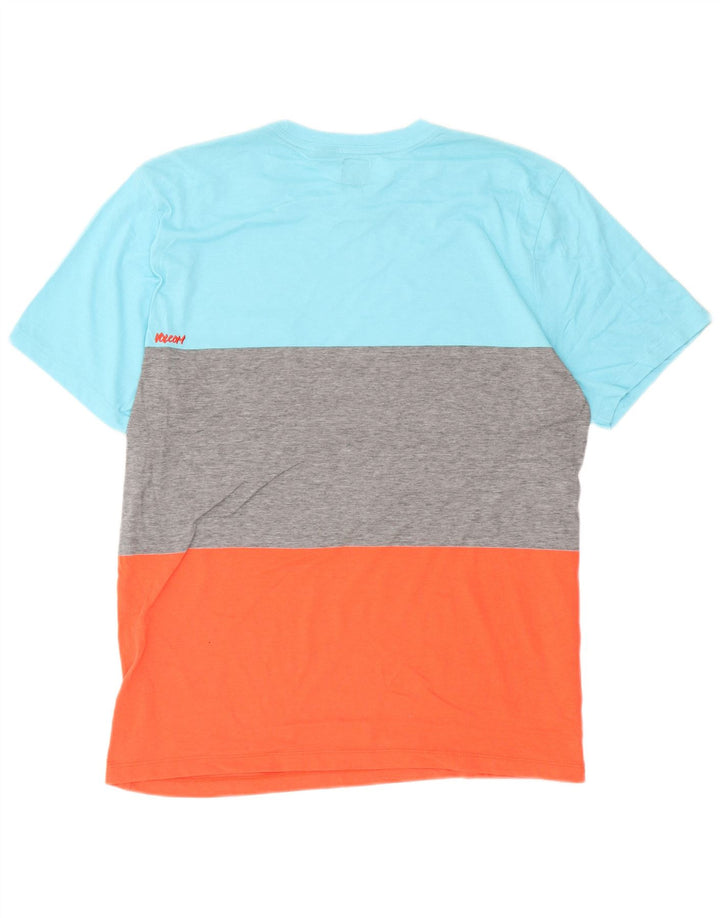 Volcom Мужская футболка с рисунком Top XL Разноцветный хлопок с цветными блоками