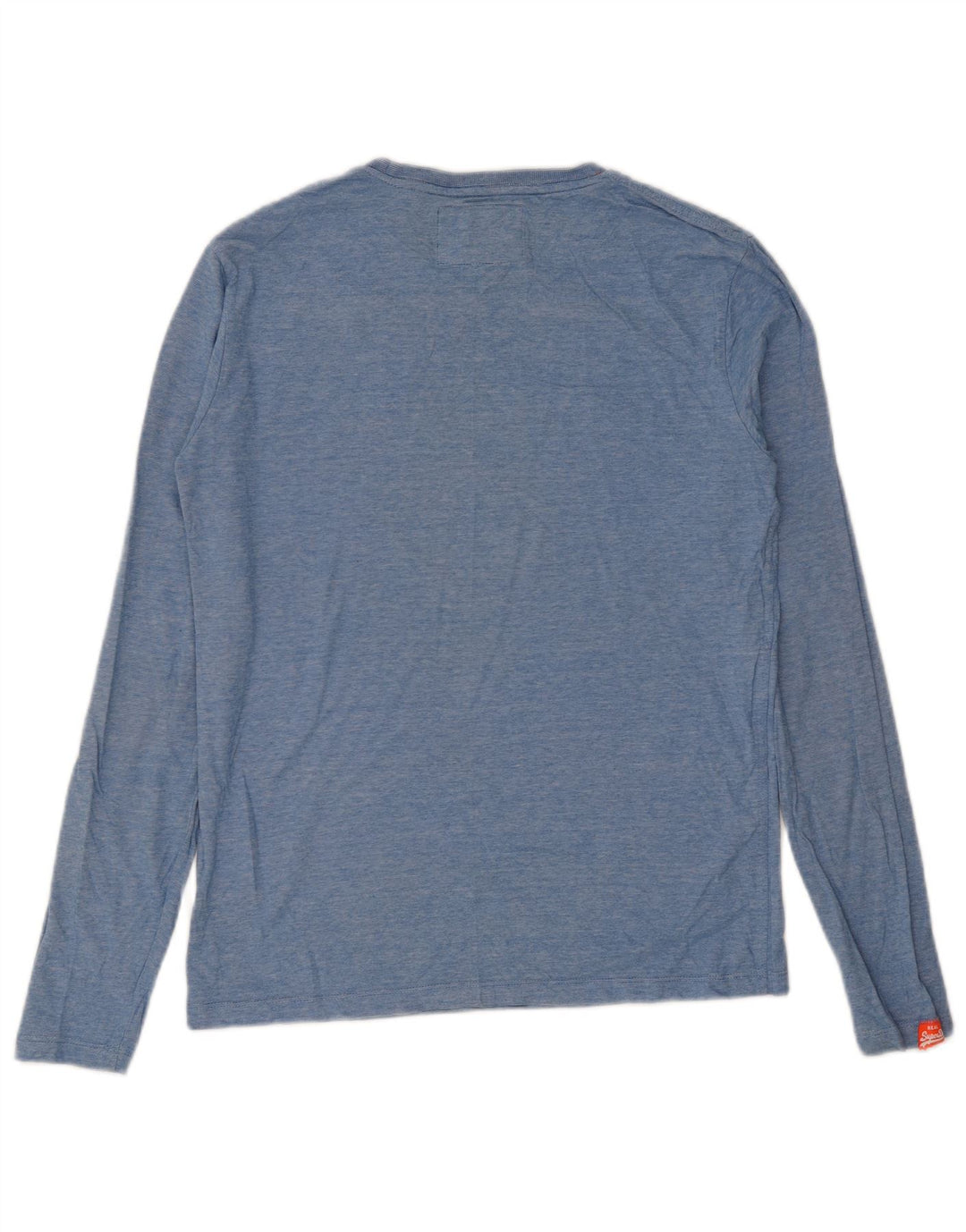 Мужской топ Superdry из хлопка с длинными рукавами среднего синего цвета в крапинку
