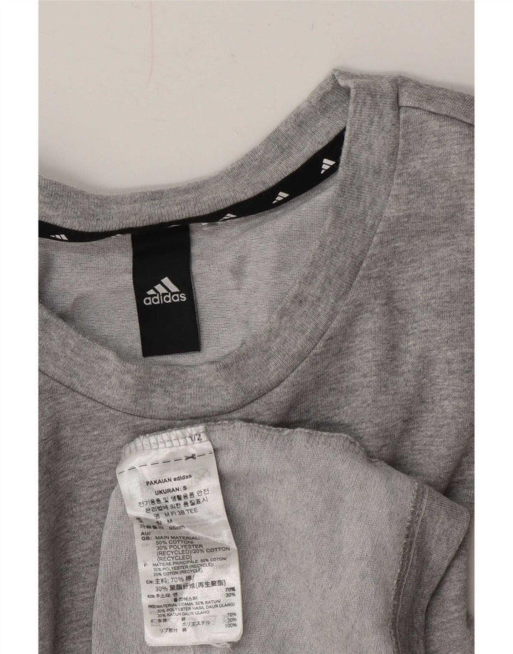 Мужская футболка с рисунком Adidas, большой серый хлопок
