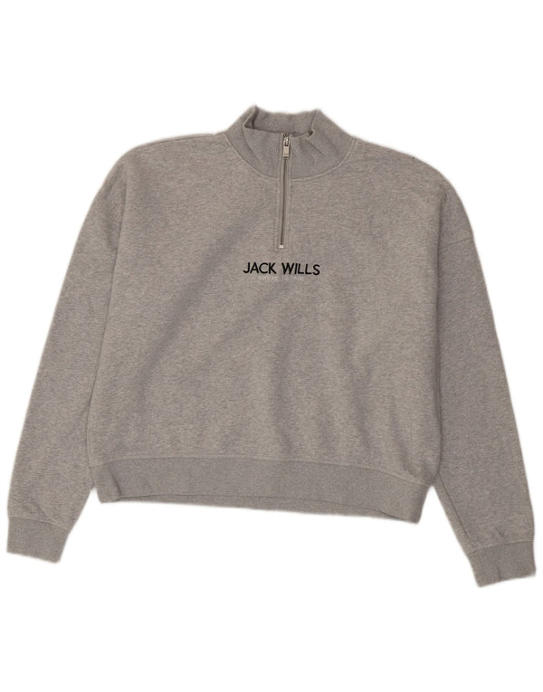 Женский джемпер оверсайз с рисунком Jack Wills UK 12, средний серый