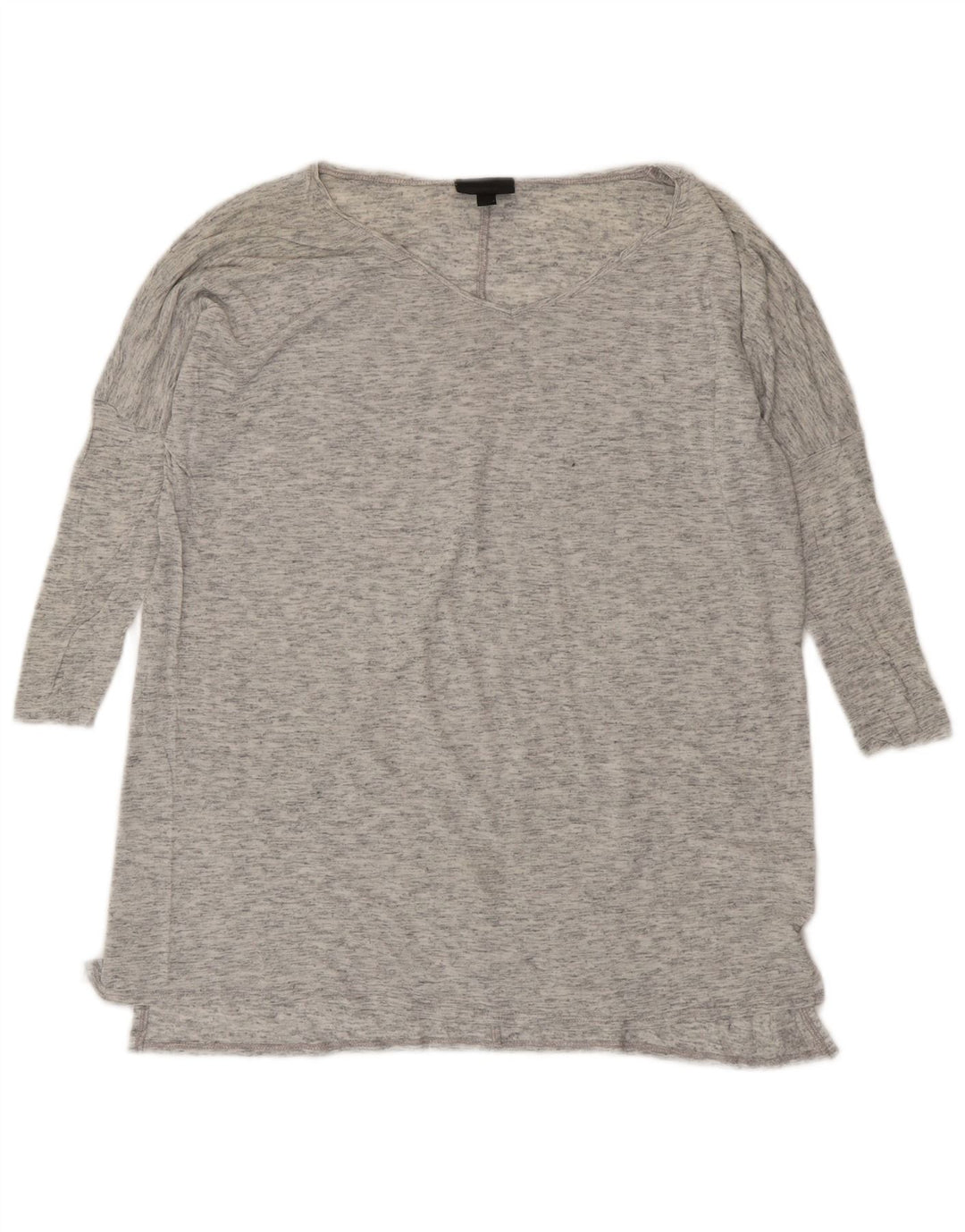 Topshop Женский топ оверсайз с рукавом 3/4, Великобритания, 8, маленький серый, вискоза с крапинками