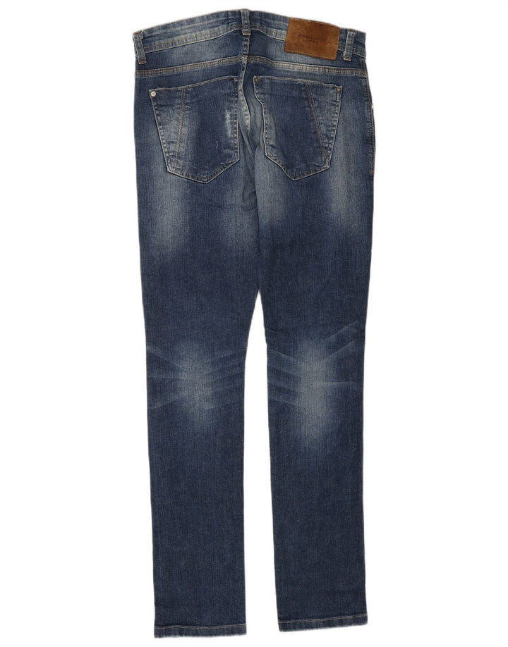 Мужские потертые узкие джинсы ZARA EU 38, маленькие W30 L32, синие