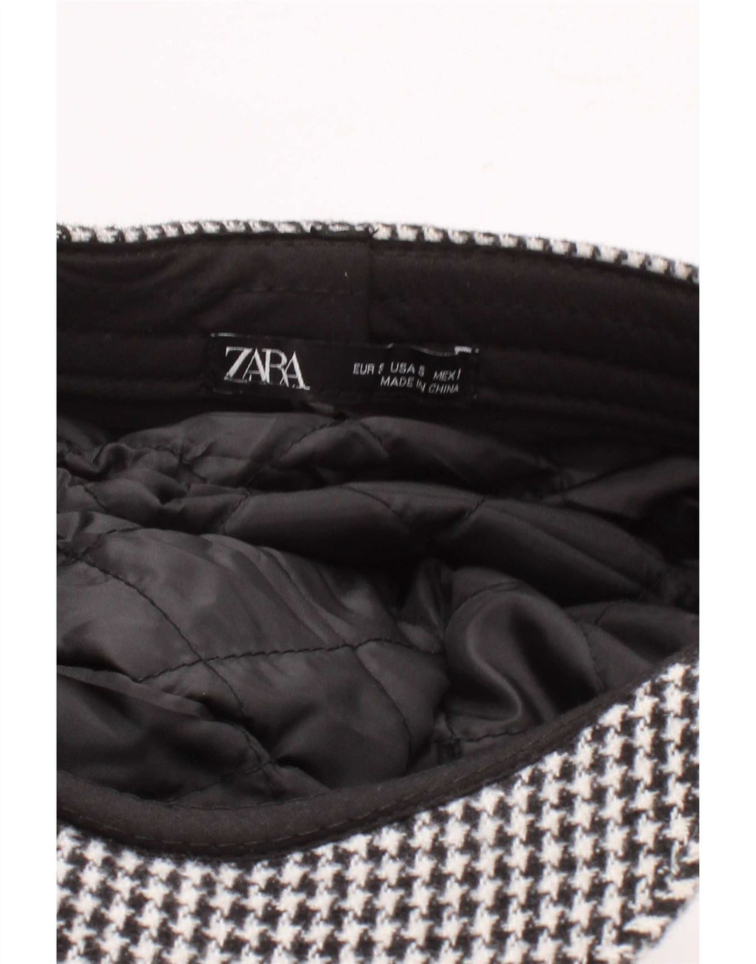 Женская кепка газетчика Zara, маленькая, черная, с узором "гусиные лапки"