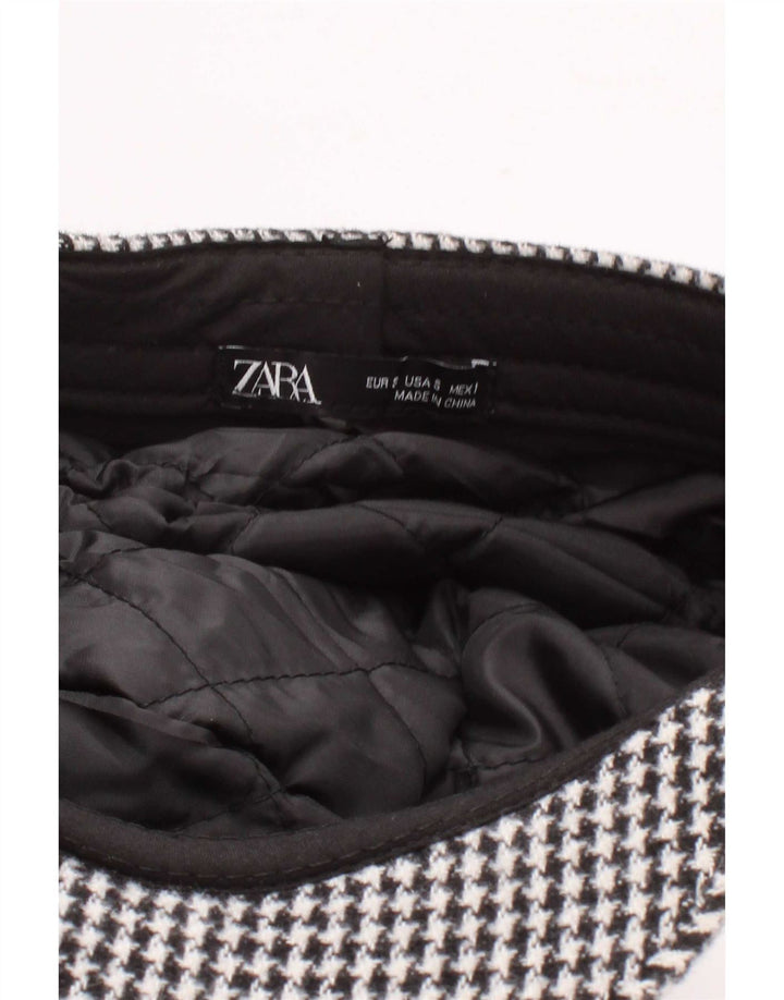 Женская кепка газетчика Zara, маленькая, черная, с узором "гусиные лапки"